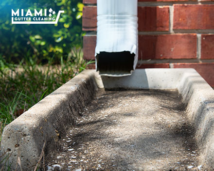 Splash Block Below a Gutter