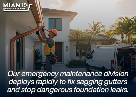 Professional Emergency Gutter Repair Miami: Fix Sagging Channels & Leaky Seams Instantly