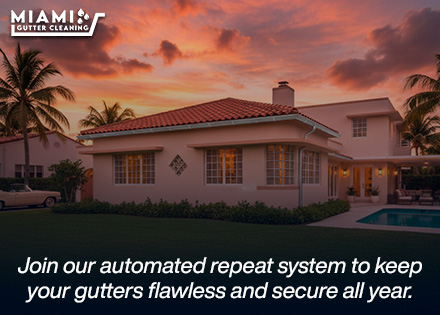 A Home in Miami with its Rain Gutter Ready for Any Storm in Florida