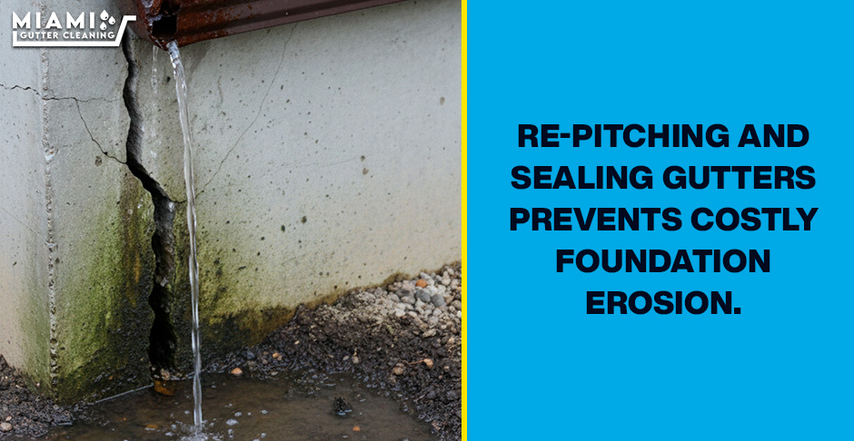 Miami Rain Gutter Repair: Re-Pitching and Sealing to Protect Your Foundation